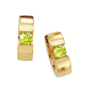 Hinged hoop solitaire earrings