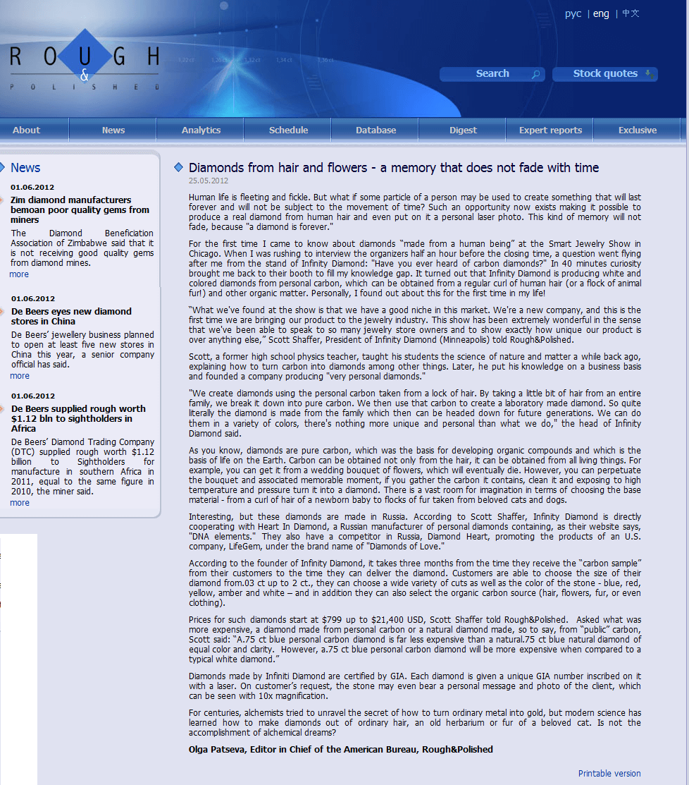 Heart In Diamond - News