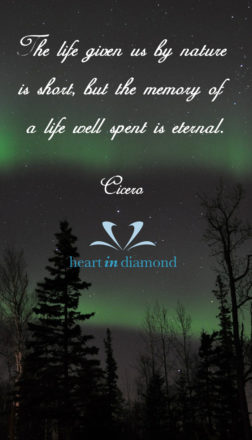 Image of Cicero quote: The life given us, by nature is short; but the memory of a well-spent life is eternal