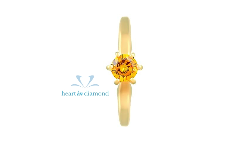 Brilliant diamond yellow gold ring